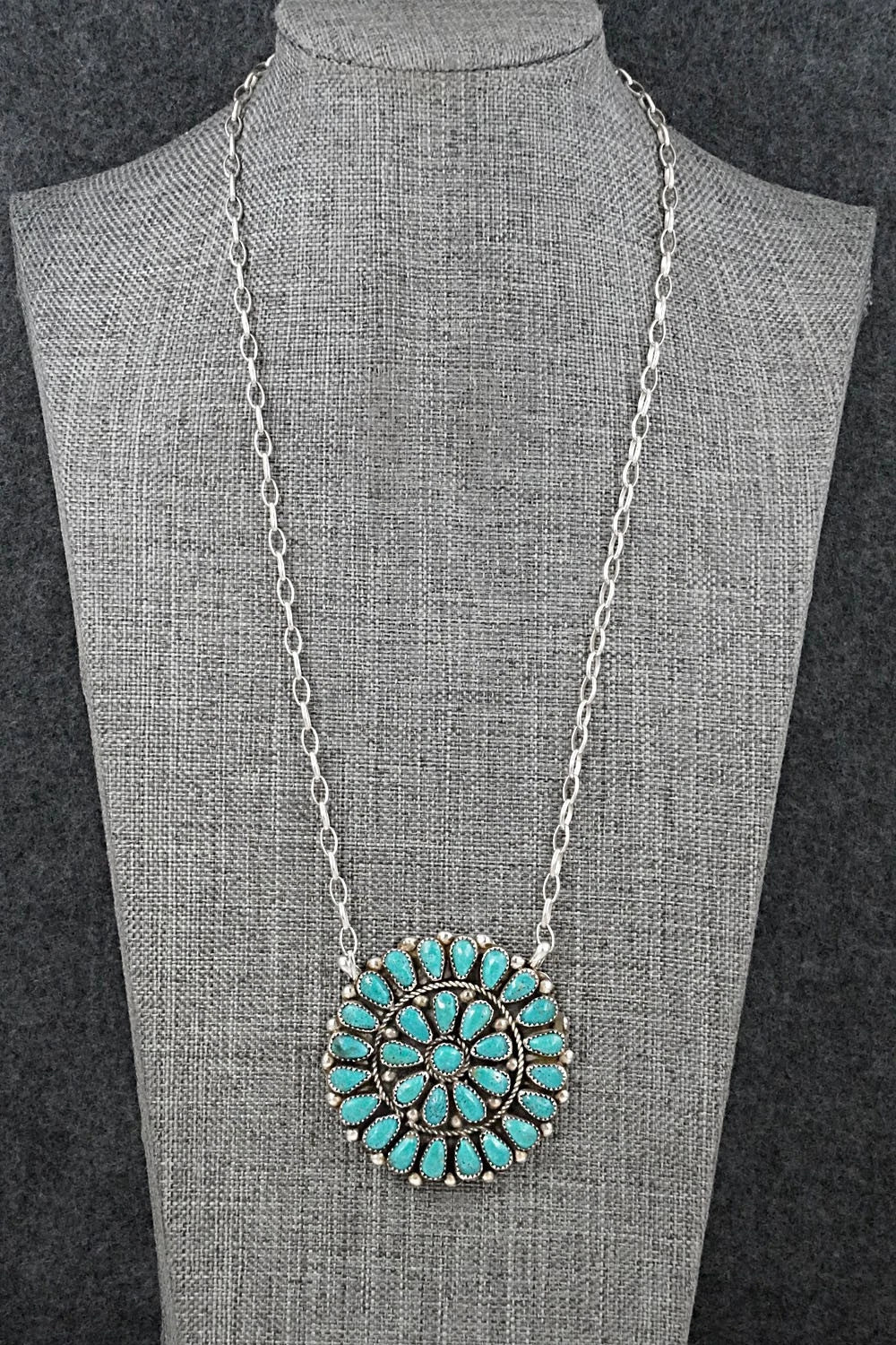 Turquoise & Sterling Silver Necklace - Eunise Wilson