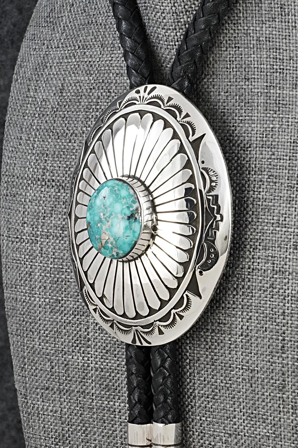 Turquoise & Sterling Silver Bolo Tie - Charlie John