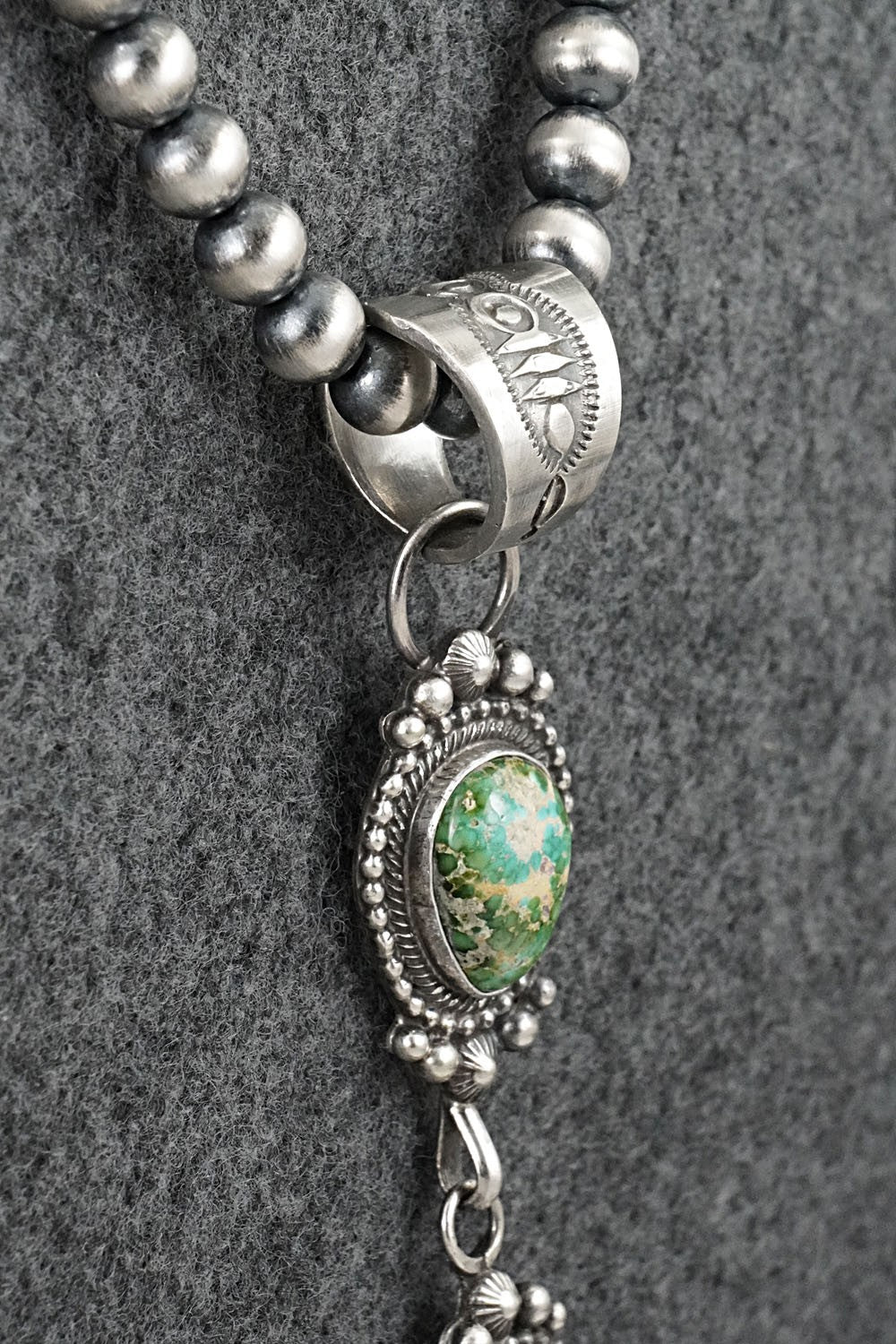 Turquoise & Sterling Silver Necklace - Tom Lewis