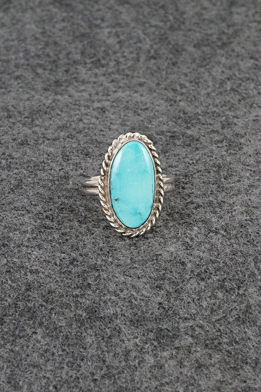 Turquoise & Sterling Silver Ring - Darius Arviso - Size 8.5