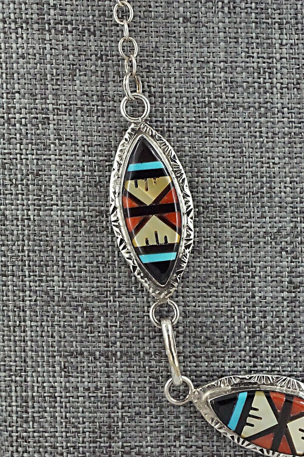 Multi-Stone & Sterling Silver Inlay Necklace Set - Leslie Lamy