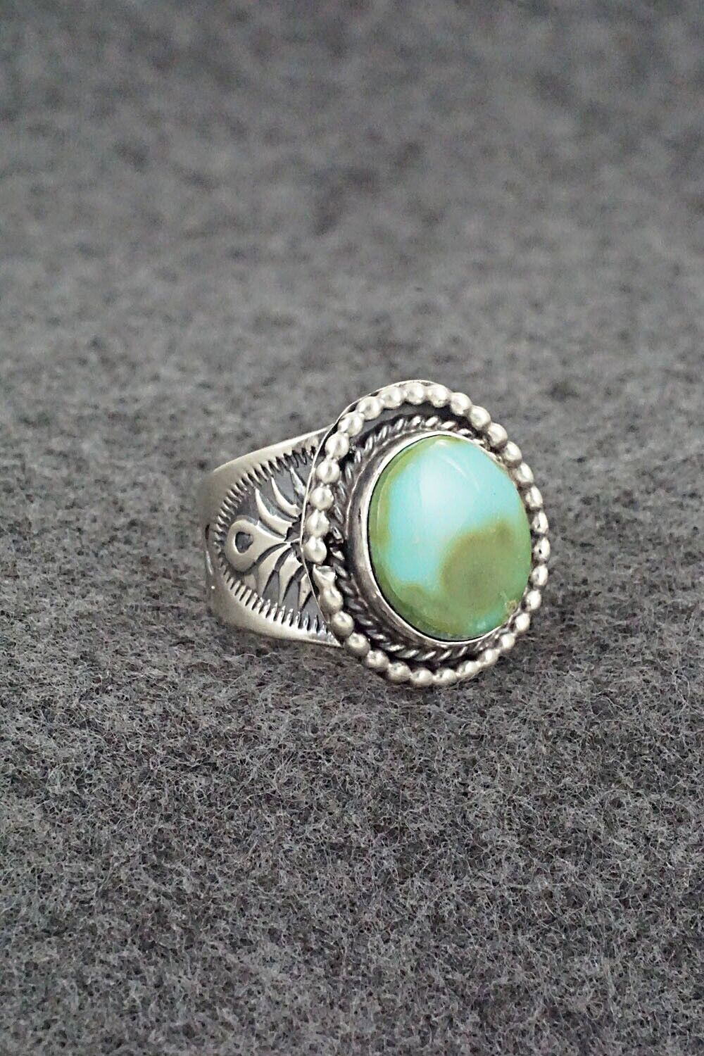 Turquoise & Sterling Silver Ring - Samuel Yellowhair - Size 6.5
