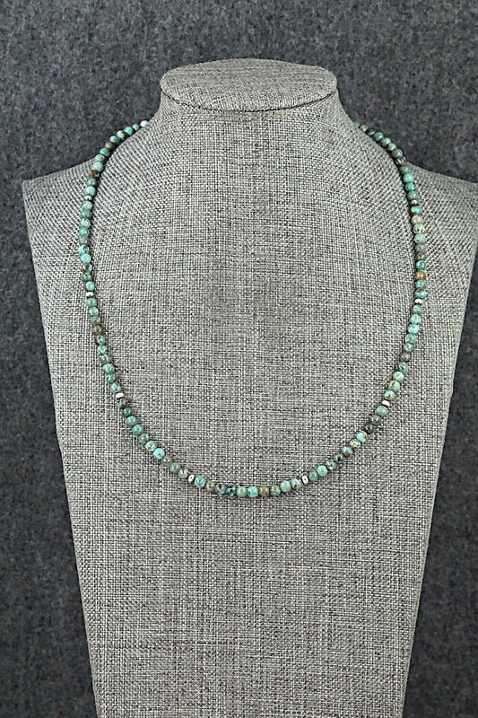 Turquoise & Sterling Silver Necklace 18" - Doreen Jake