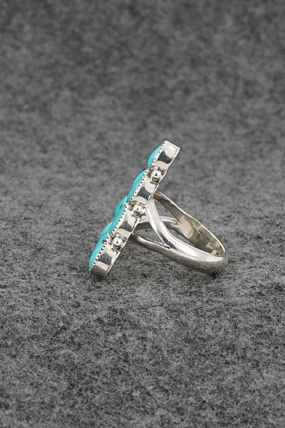 Turquoise & Sterling Silver Ring - Loretta Delgarito - Size 6.75