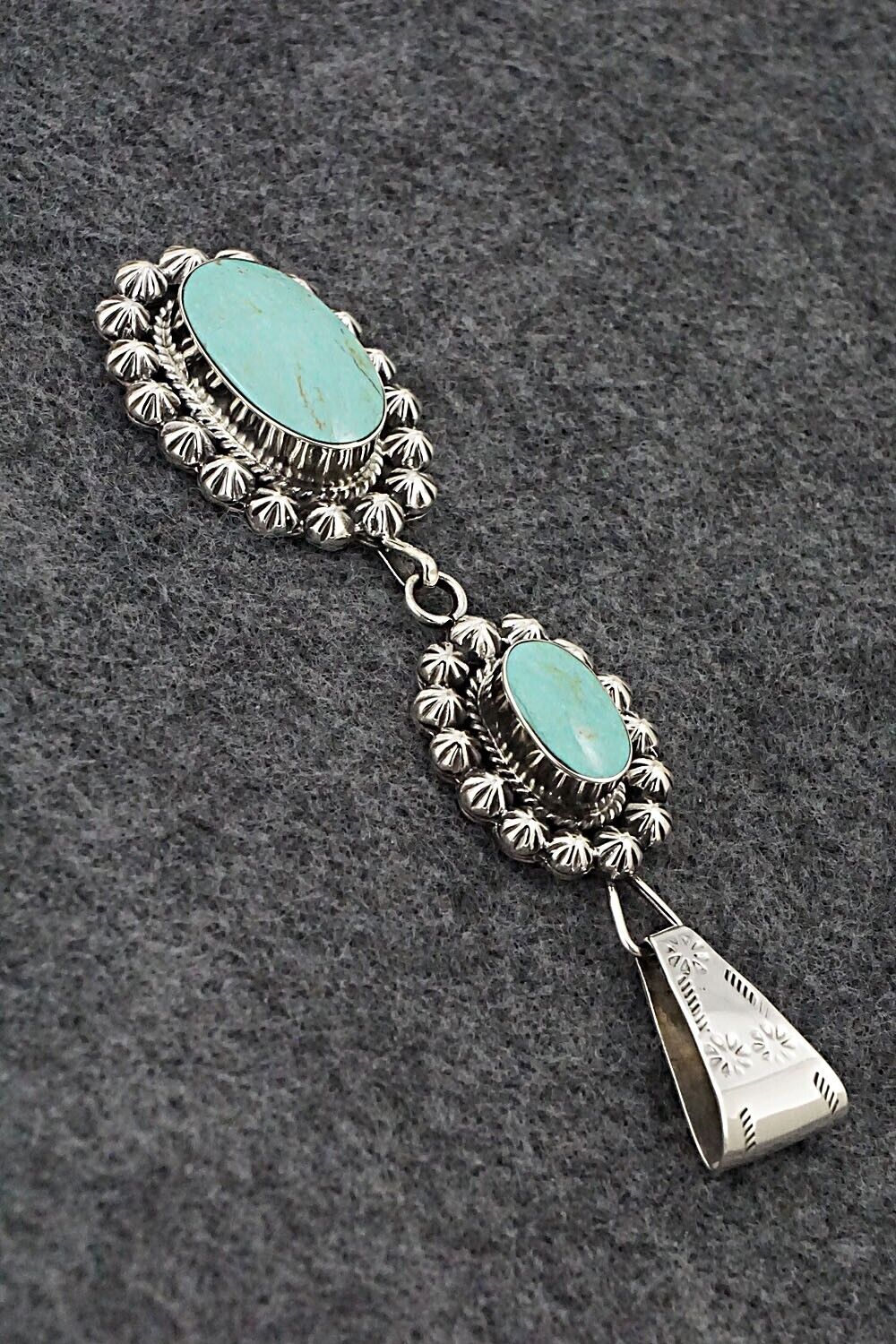 Turquoise & Sterling Silver Pendant - Sheena Jack