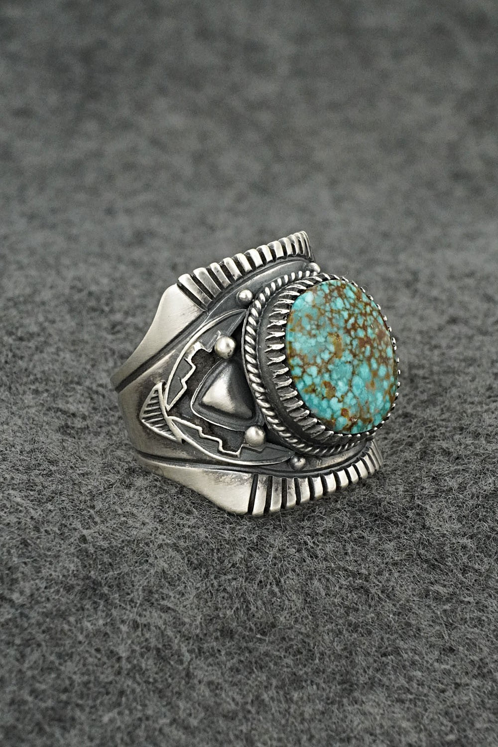 Turquoise & Sterling Silver Ring - Derrick Gordon - Size 13