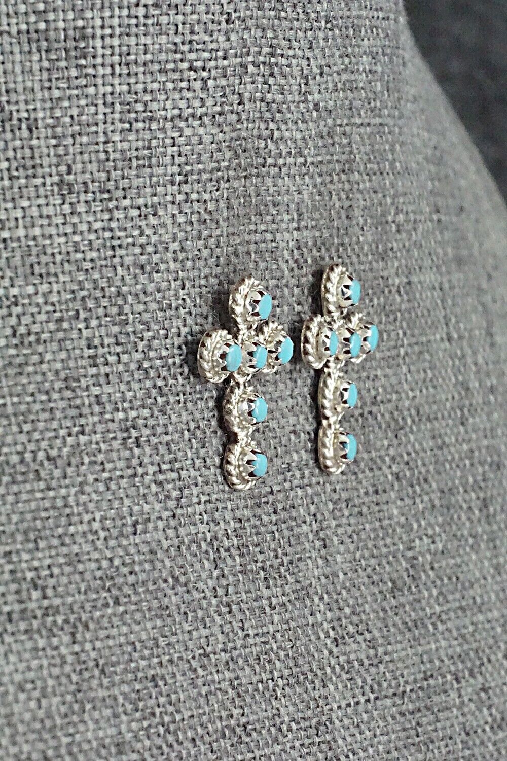 Turquoise & Sterling Silver Earrings - Micheal Gchachu