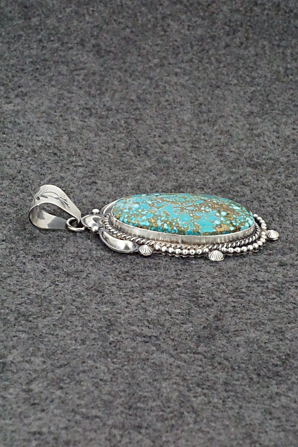 Turquoise & Sterling Silver Pendant - Raymond Delgarito