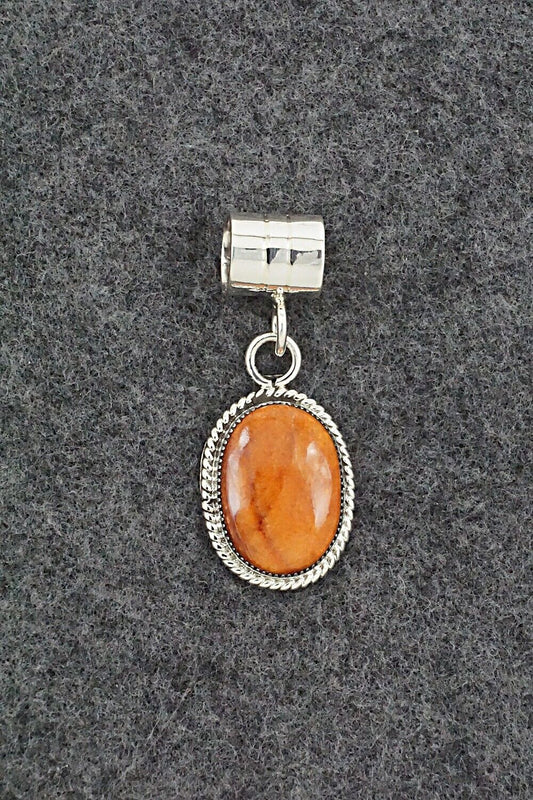 Spiny Oyster & Sterling Silver Pendant - Gregg Yazzie