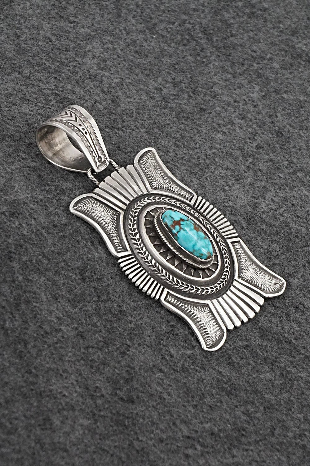 Turquoise & Sterling Silver Pendant - Calvin Martinez