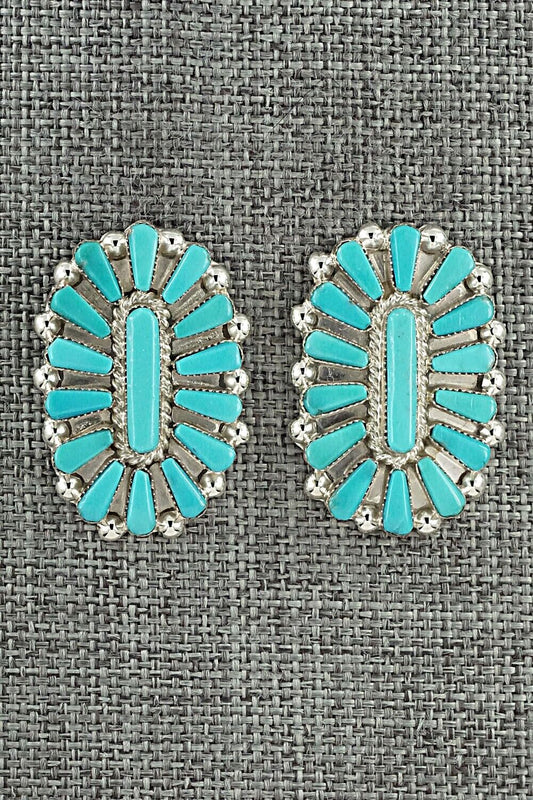Turquoise & Sterling Silver Earrings - Vera Halusewa