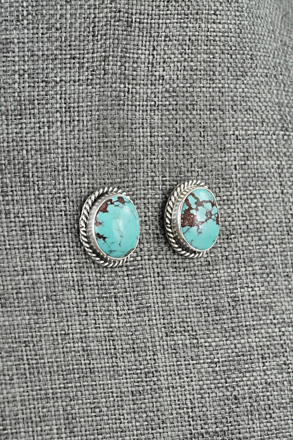 Turquoise & Sterling Silver Earrings - Eugene Gruber