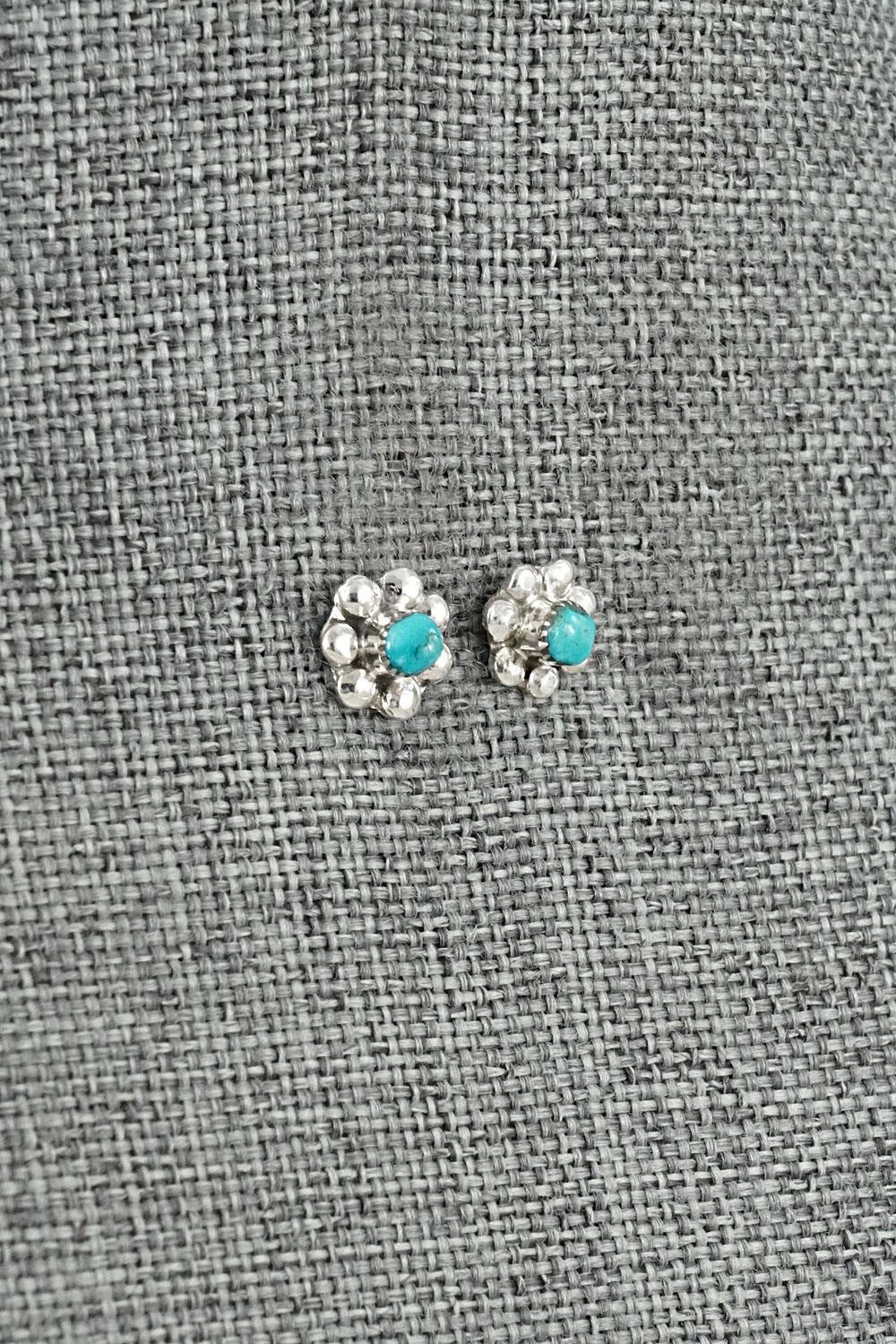 Turquoise and Sterling Silver Earrings - Ronald Yatsattie