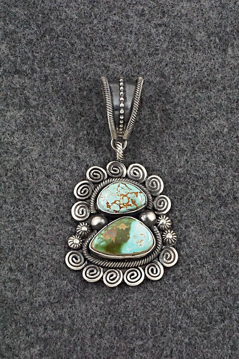 Turquoise & Sterling Silver Pendant - Jess Martinez