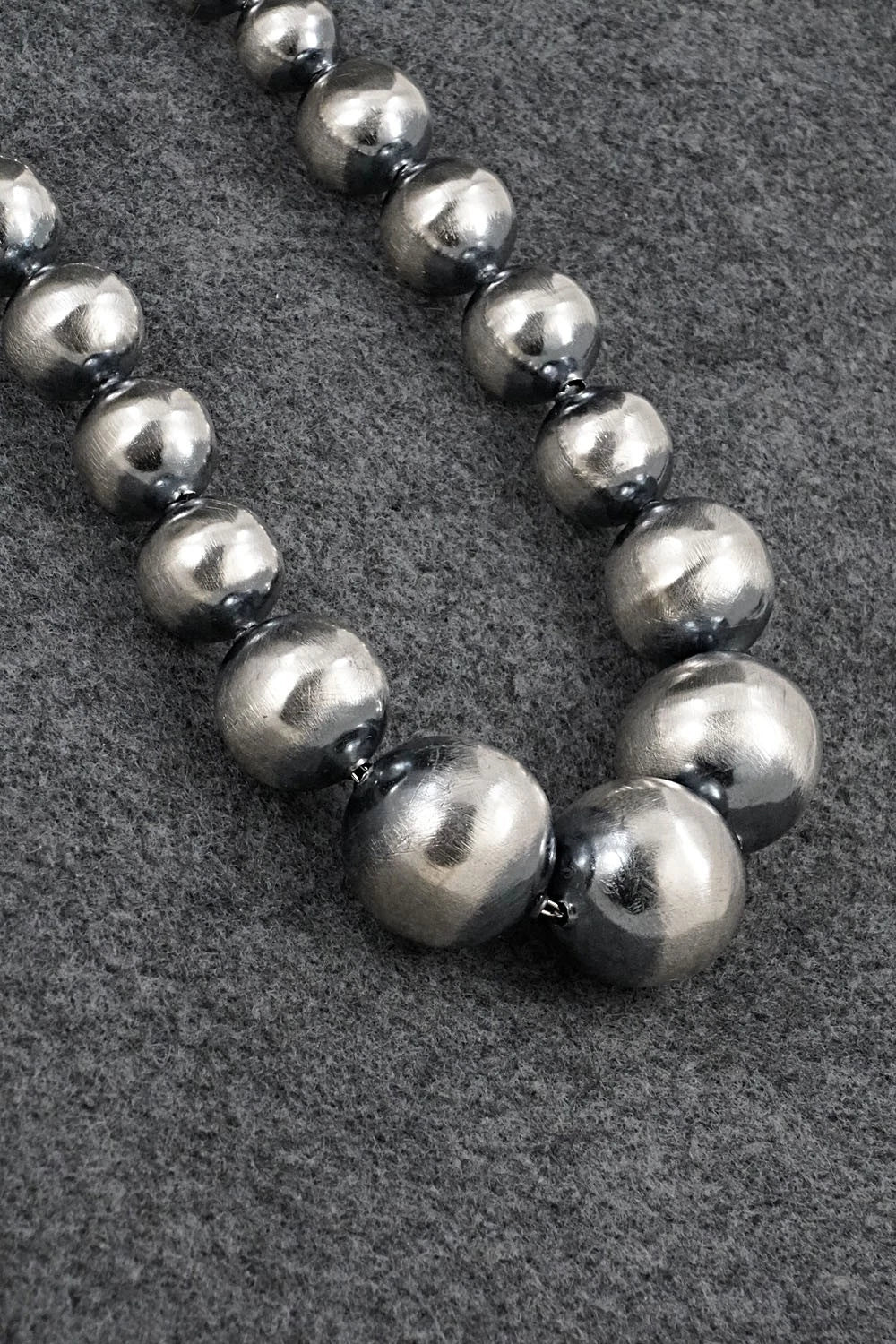 Sterling Silver Navajo Pearl Necklace & Earrings Set - Treva Jim