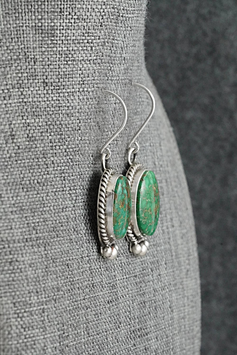 Turquoise & Sterling Silver Earrings - Eugene Gruber