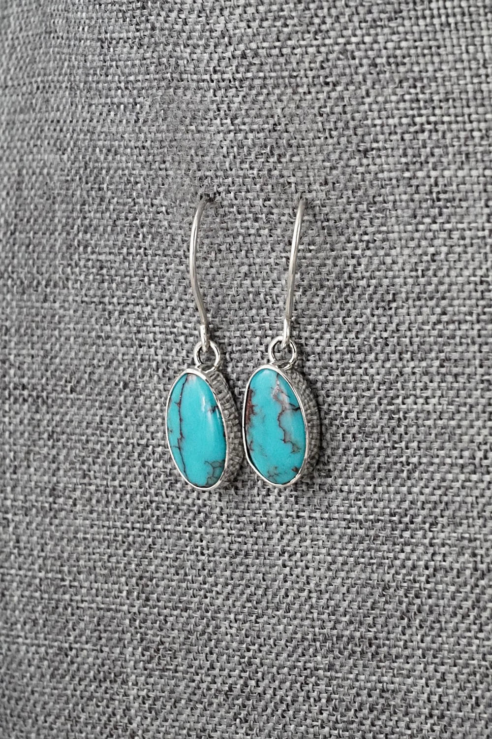 Turquoise & Sterling Silver Earrings - Eugene Gruber