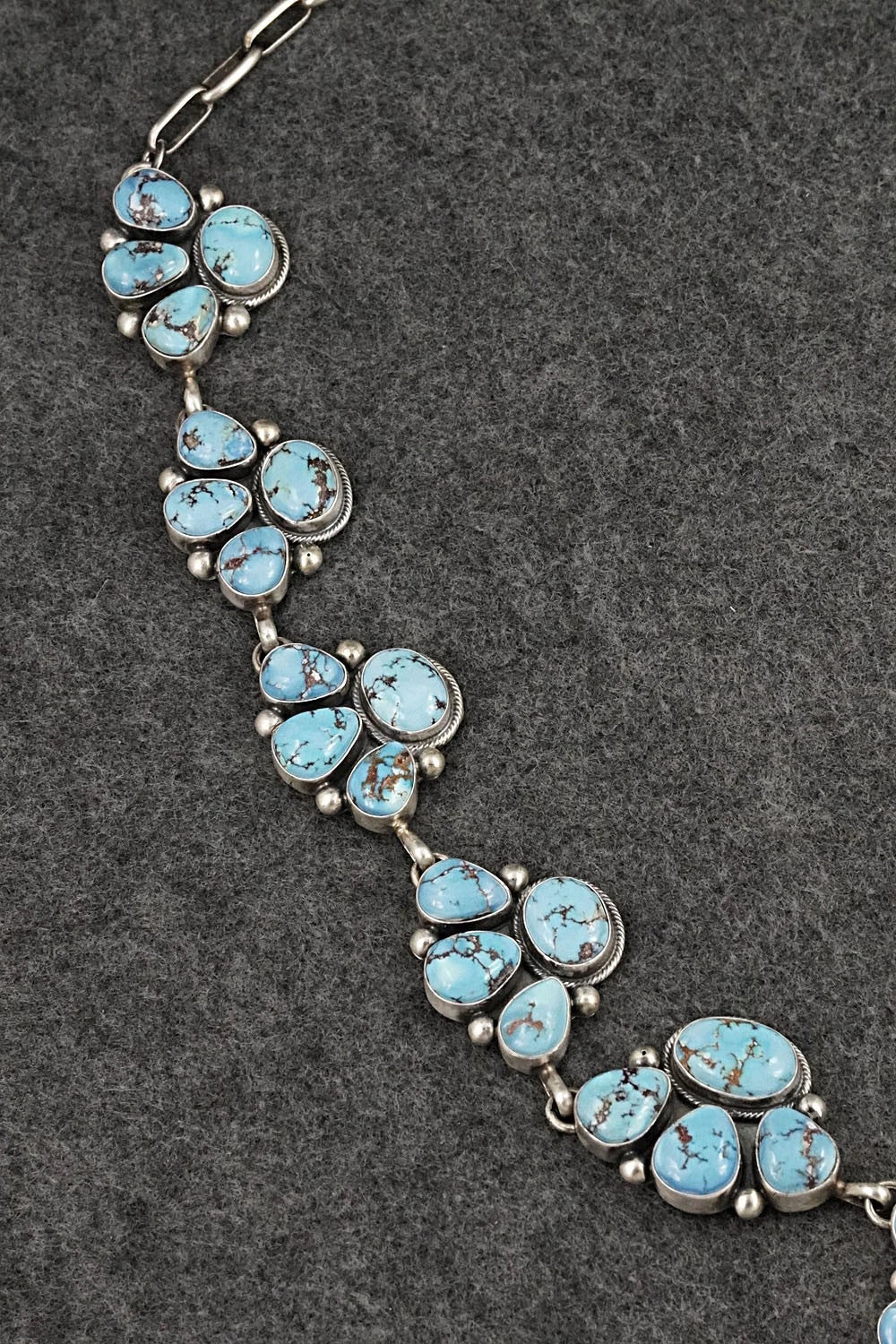 Turquoise & Sterling Silver Necklace and Earrings Set - Paul Livingston