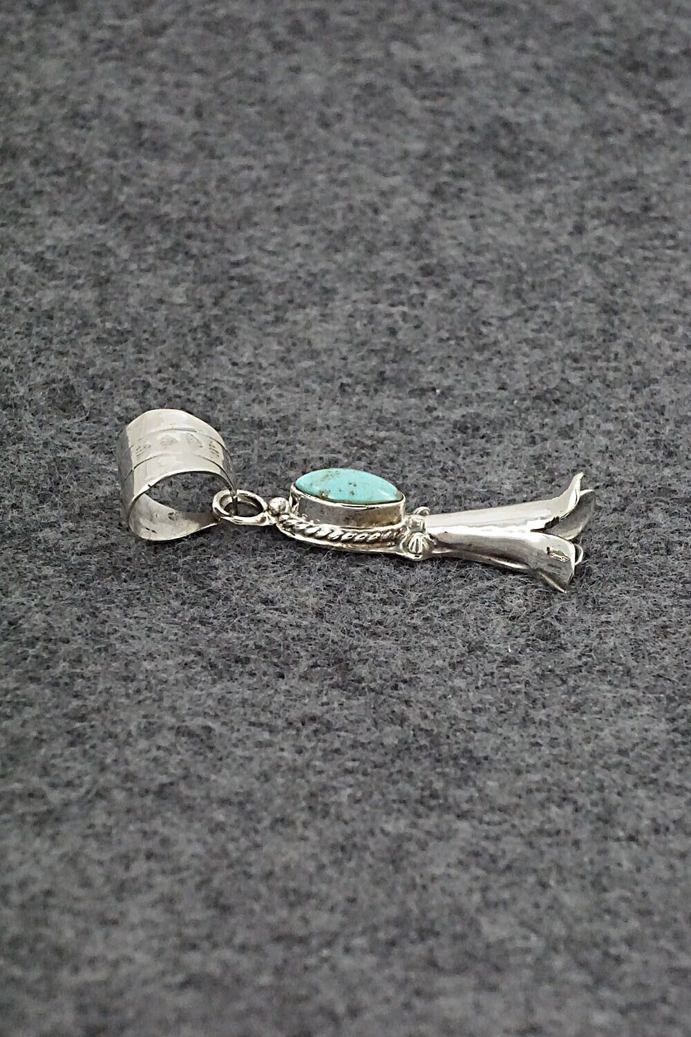 Turquoise & Sterling Silver Pendant - Sonyei Coho