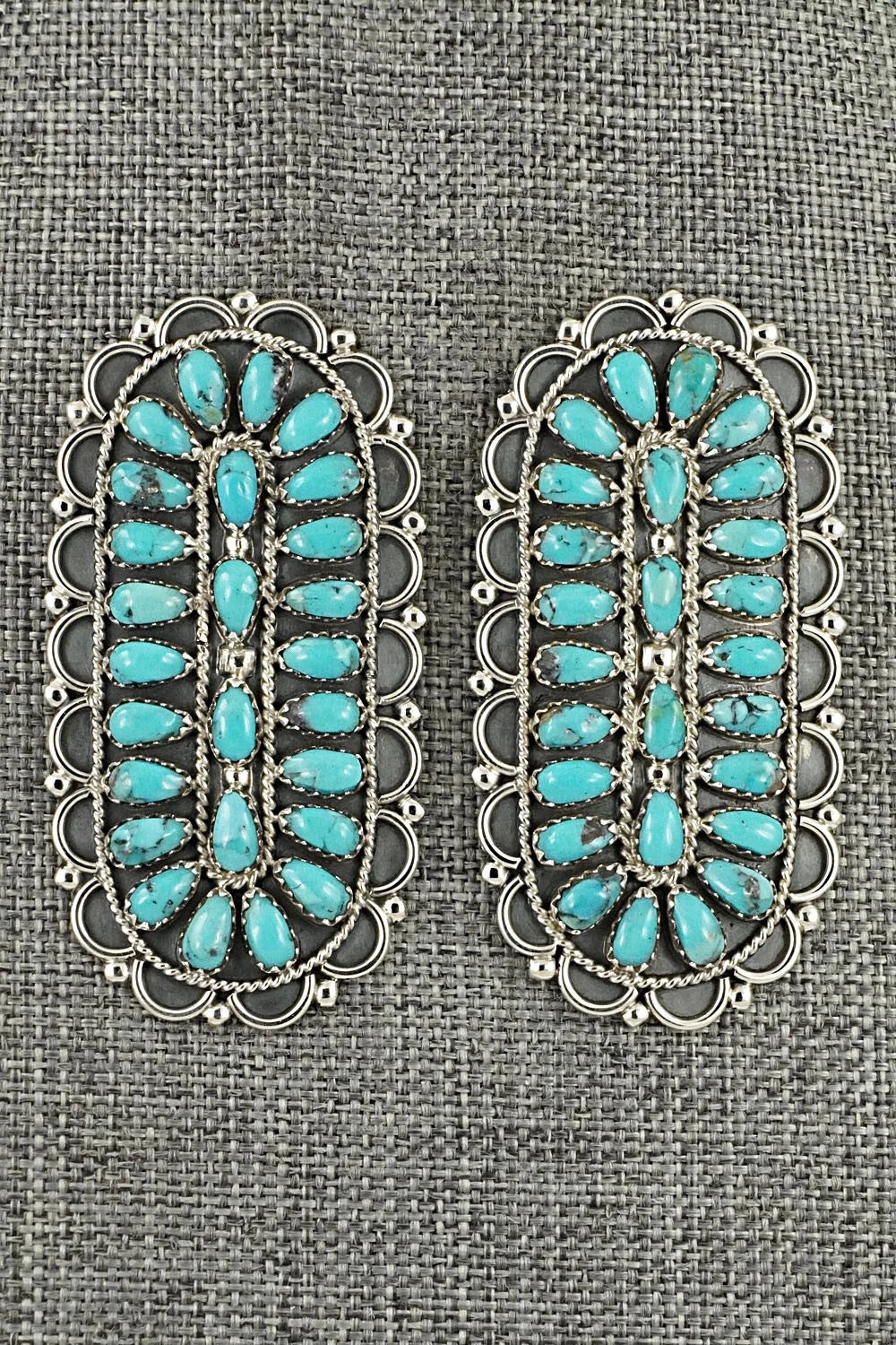 Turquoise & Sterling Silver Earrings - Gerald Mitchell