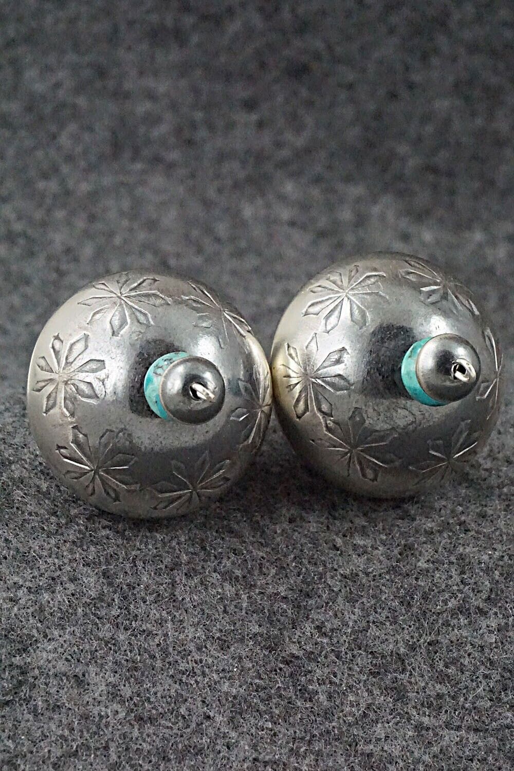 Turquoise & Sterling Silver Navajo Pearl Earrings - Tonisha Haley