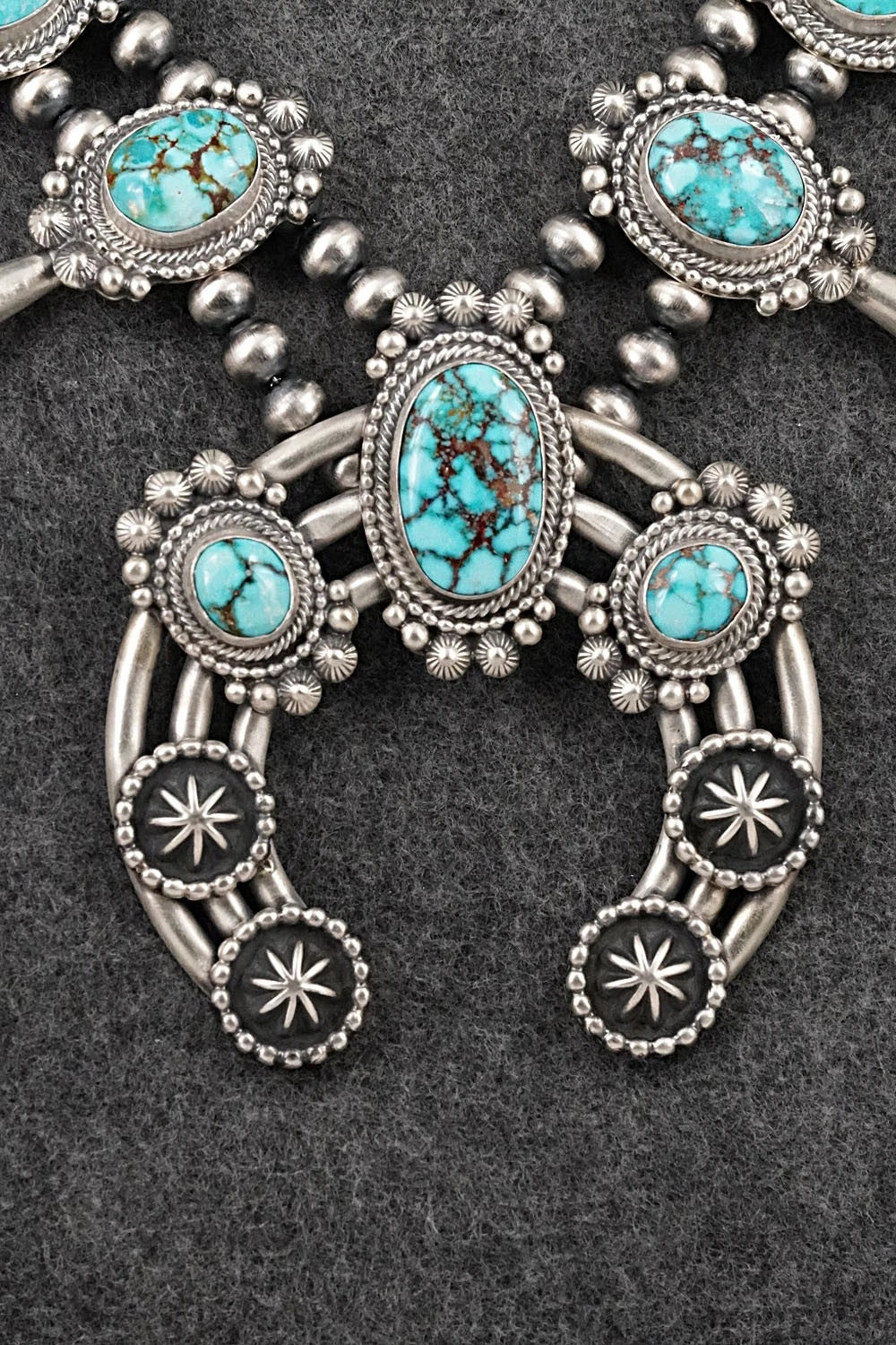 Turquoise & Sterling Silver Squash Blossom Set - Tom Lewis