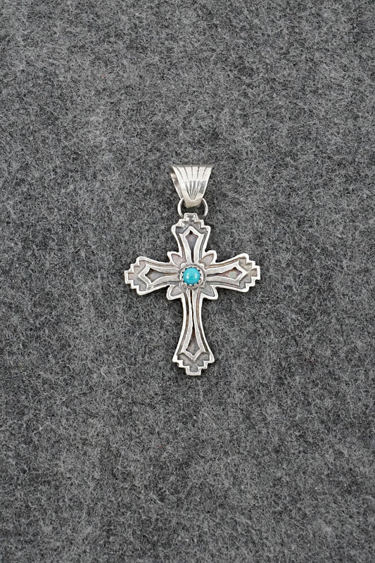 Turquoise & Sterling Silver Pendant - Robertson Martinez