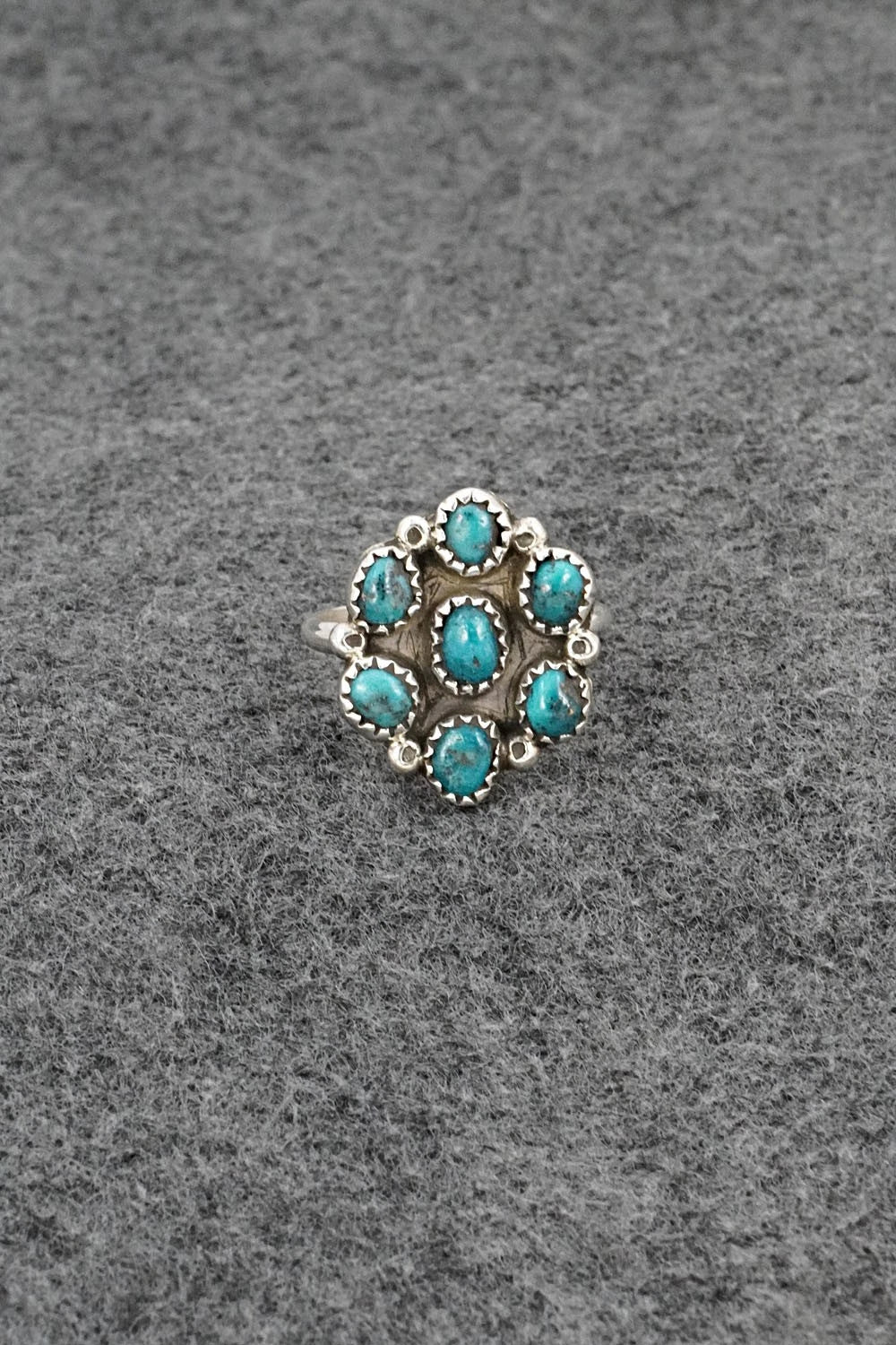 Turquoise & Sterling Silver Ring - Priscilla Reeder - Size 8.25