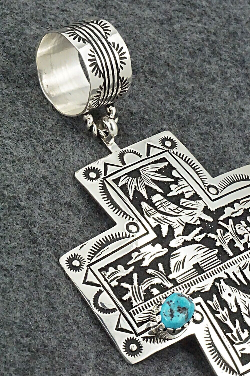Turquoise & Sterling Silver Pendant - Richard Singer