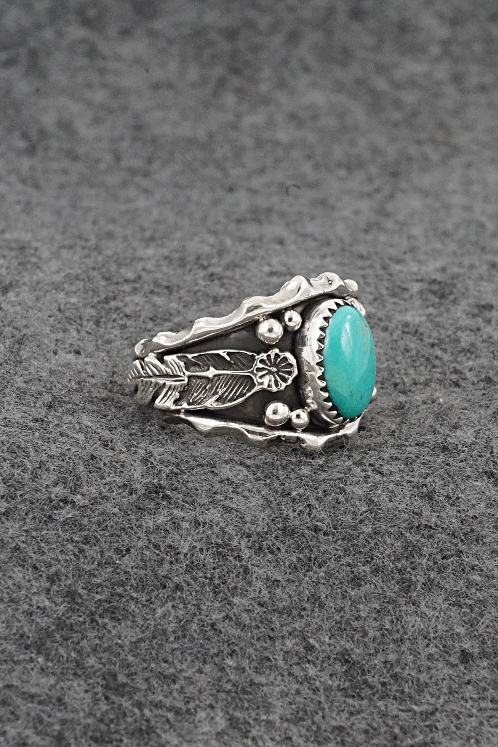 Turquoise & Sterling Silver Ring - Genevieve Francisco - Size 11