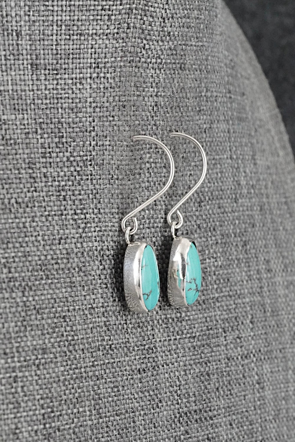 Turquoise & Sterling Silver Earrings - Eugene Gruber