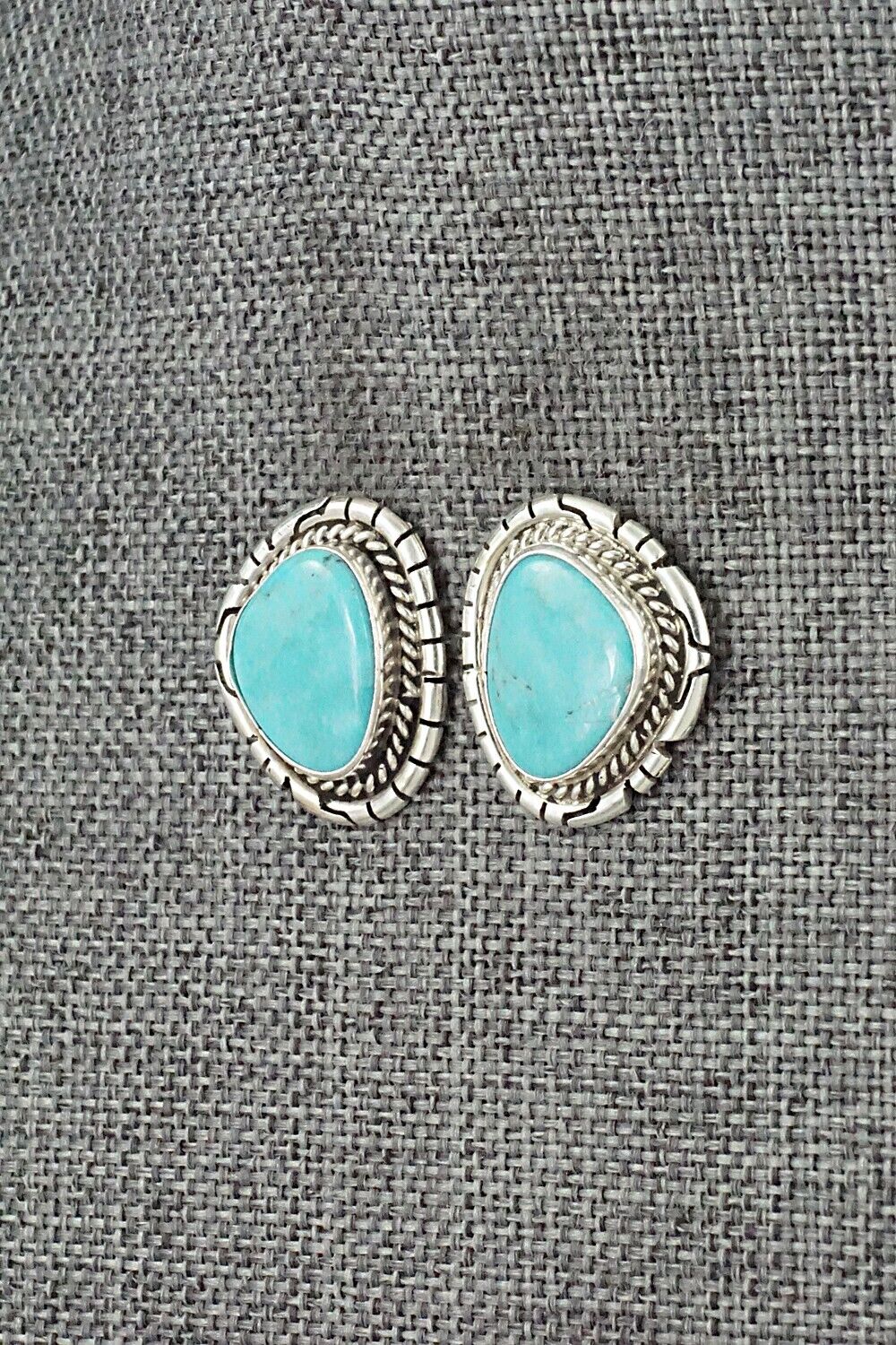 Turquoise & Sterling Silver Earrings - Peggy Skeets