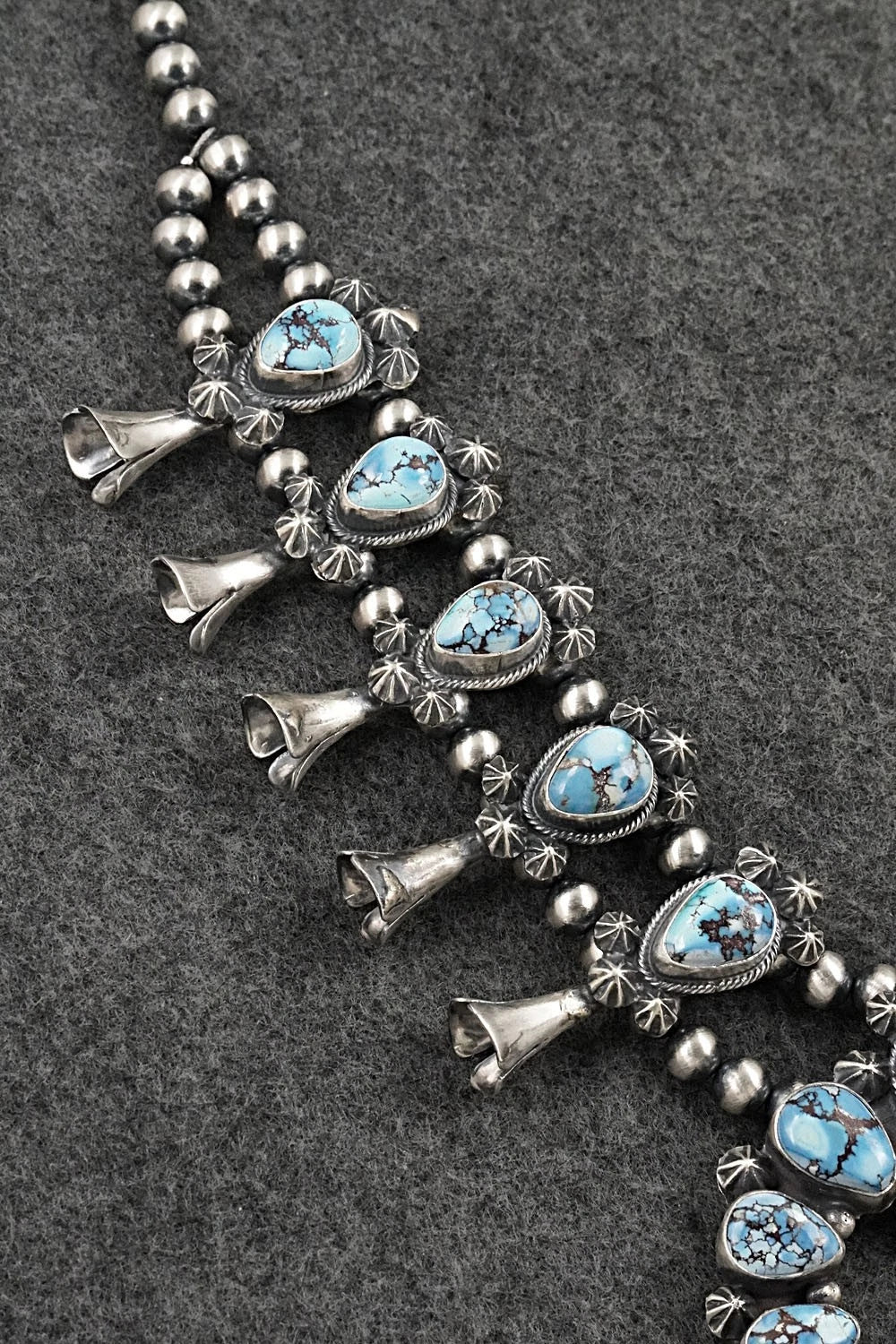 Turquoise & Sterling Silver Squash Blossom Set - Darrin Livingston