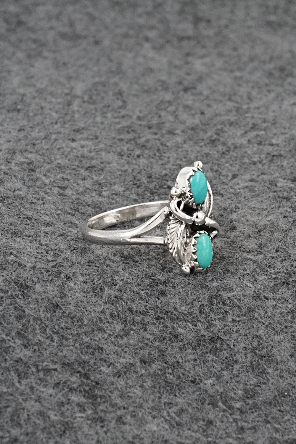 Turquoise and Sterling Silver Ring - Judy Largo - Size 7.75