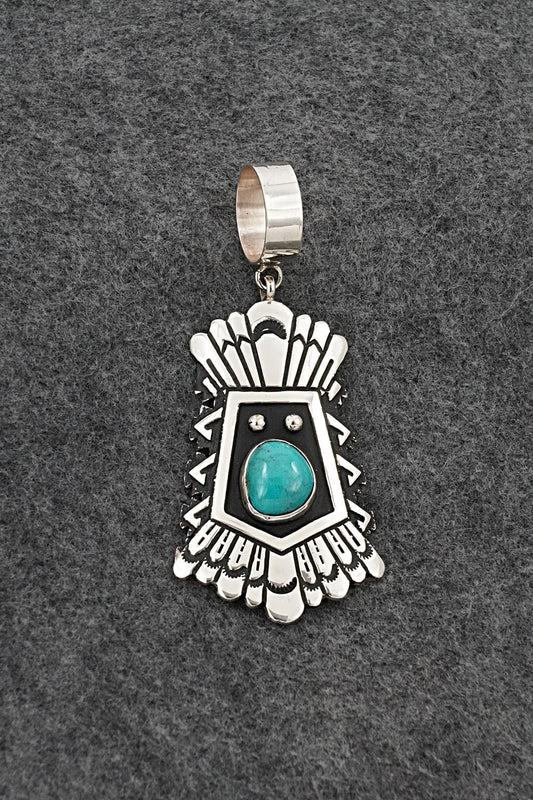Turquoise & Sterling Silver Pendant - Rosita Singer