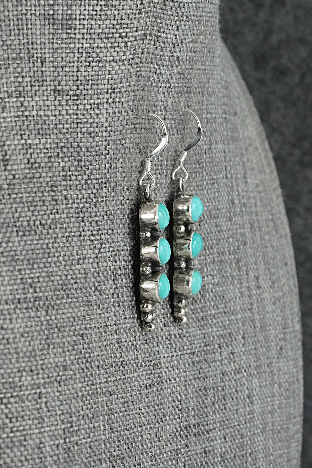 Turquoise & Sterling Silver Earrings - Gary Shorty