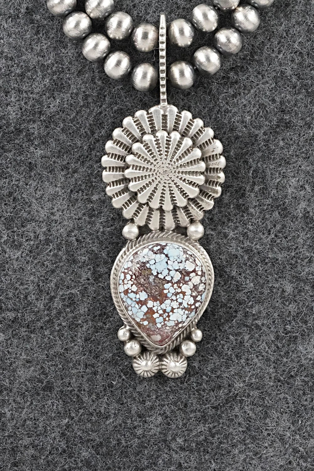 Turquoise & Sterling Silver Necklace - Tom Lewis