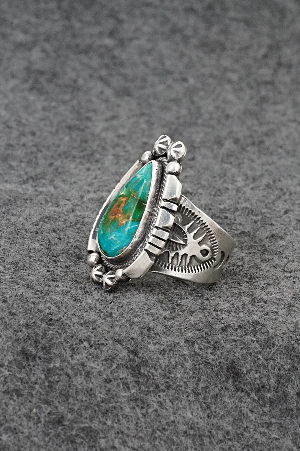 Turquoise & Sterling Silver Ring - Samuel Yellowhair - Size 7