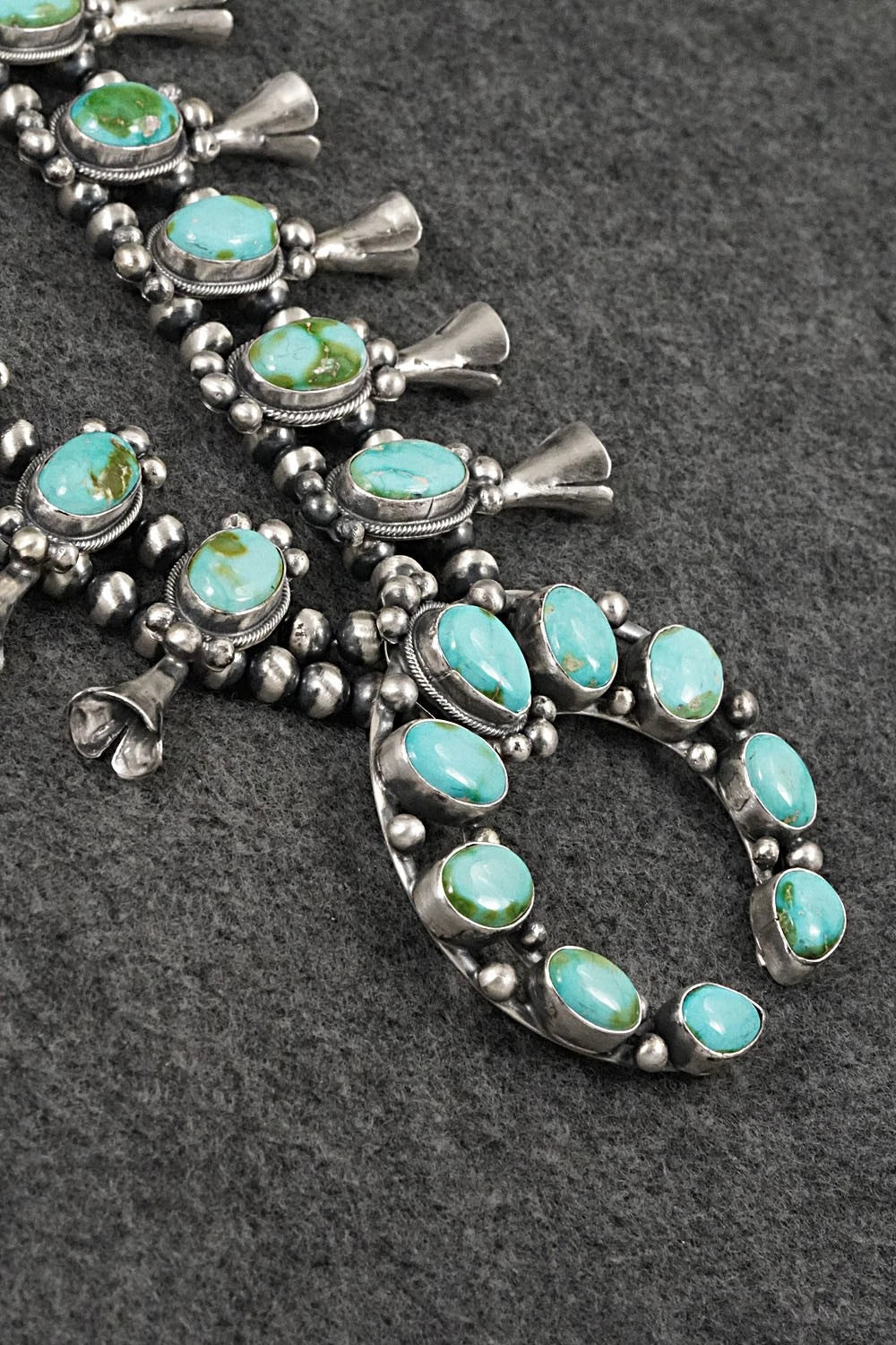 Turquoise & Sterling Silver Squash Blossom Set - Darrin Livingston