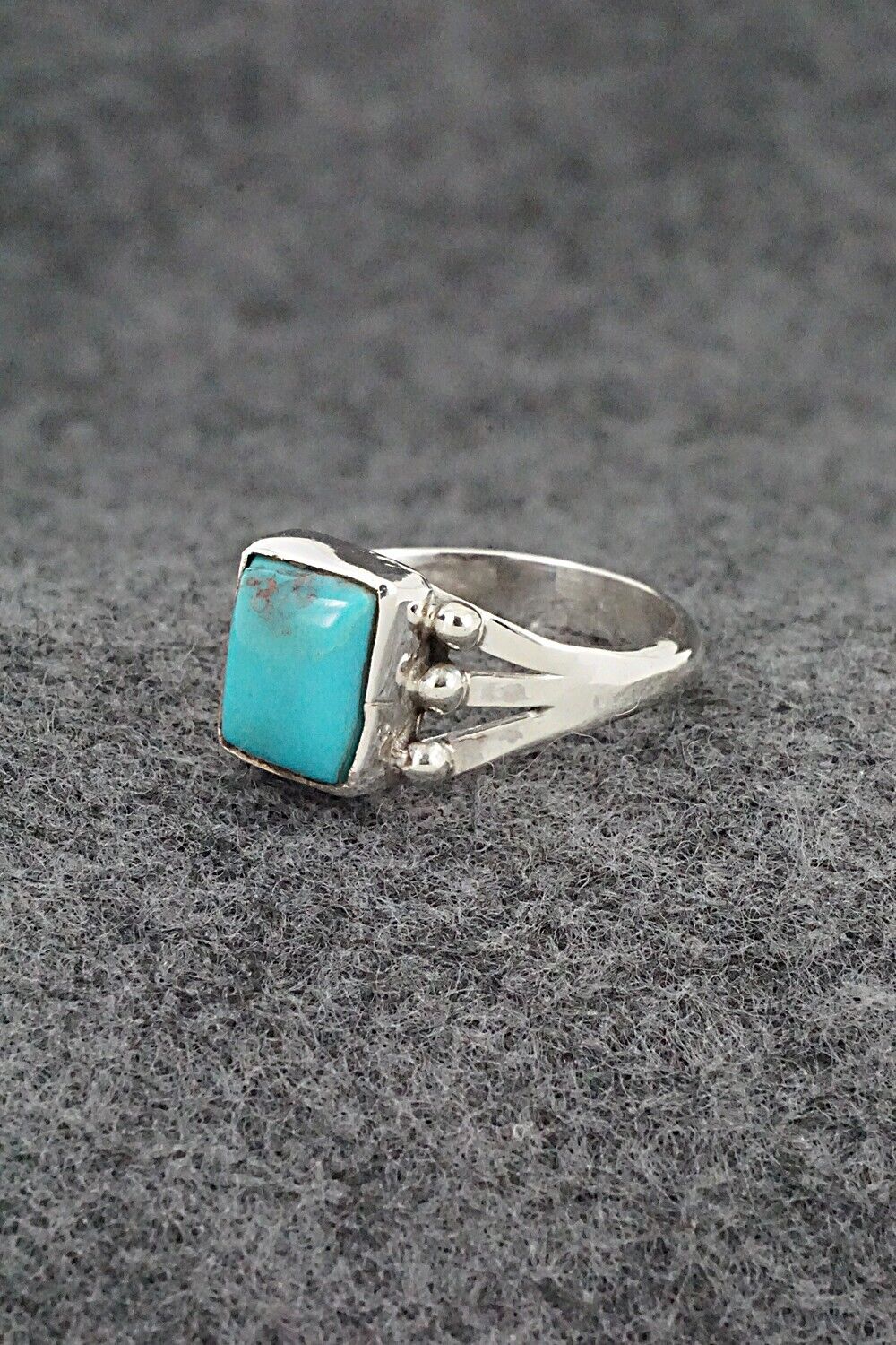 Turquoise & Sterling Silver Ring - Jerryson Henio - Size 7.75