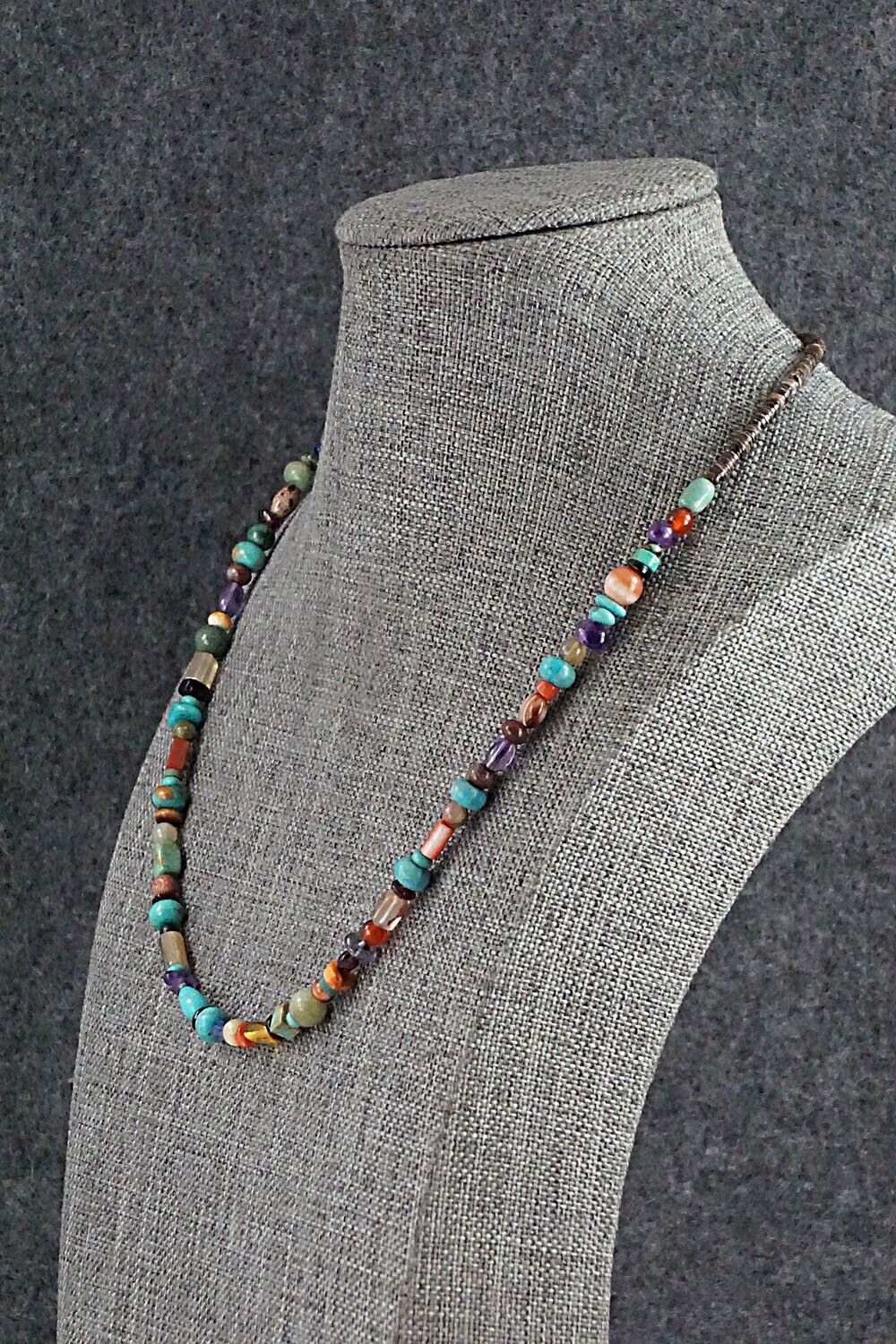 Multi-Stone and Sterling Silver Necklace - Helen Tsosie