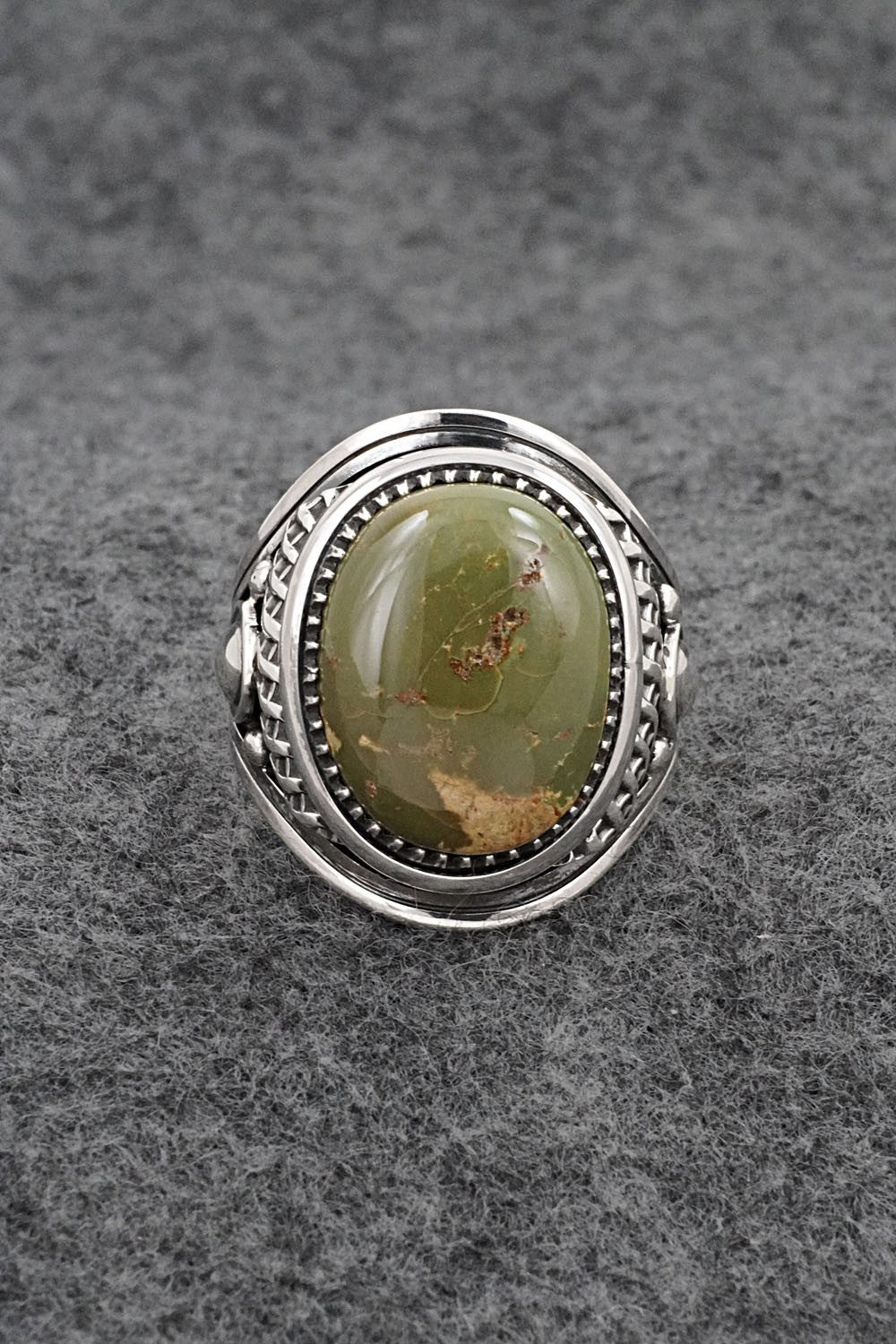 Turquoise & Sterling Silver Ring - Derrick Gordon - Size 12