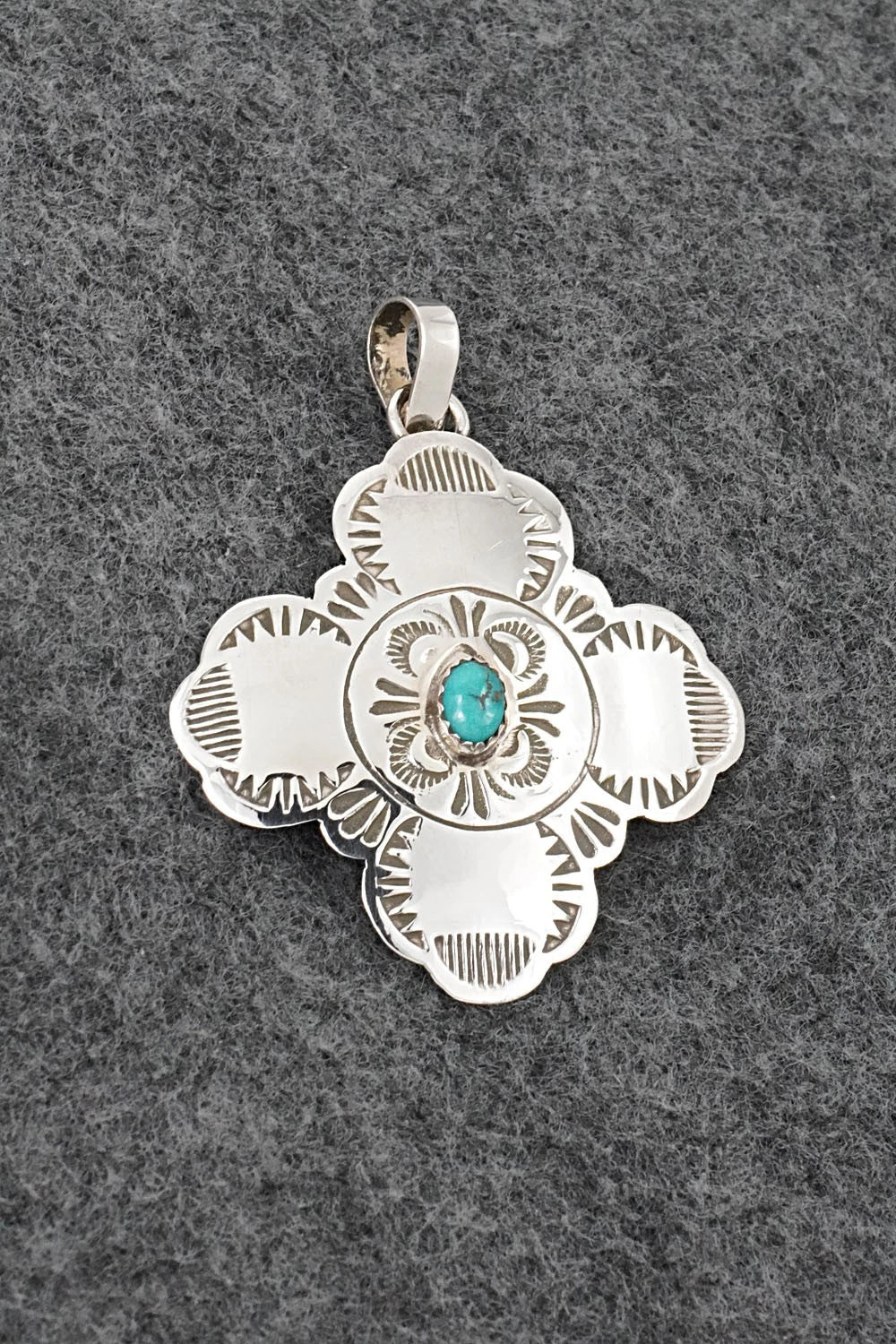 Turquoise & Sterling Silver Pendant - Bertha Begay