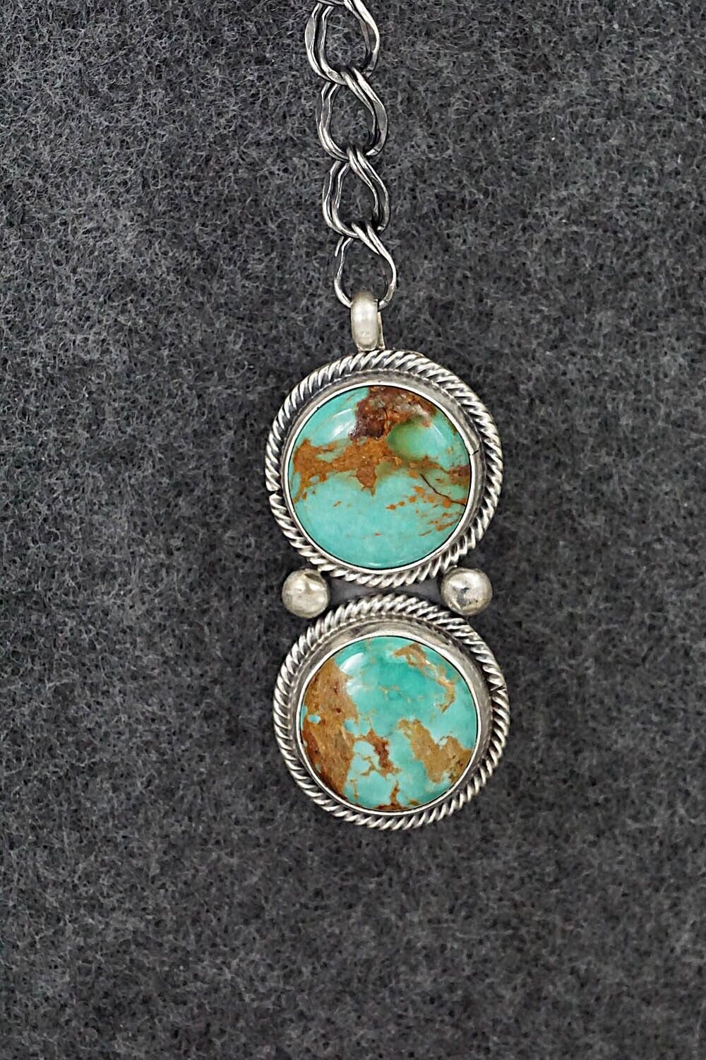 Turquoise & Sterling Silver Necklace - Tom Lewis