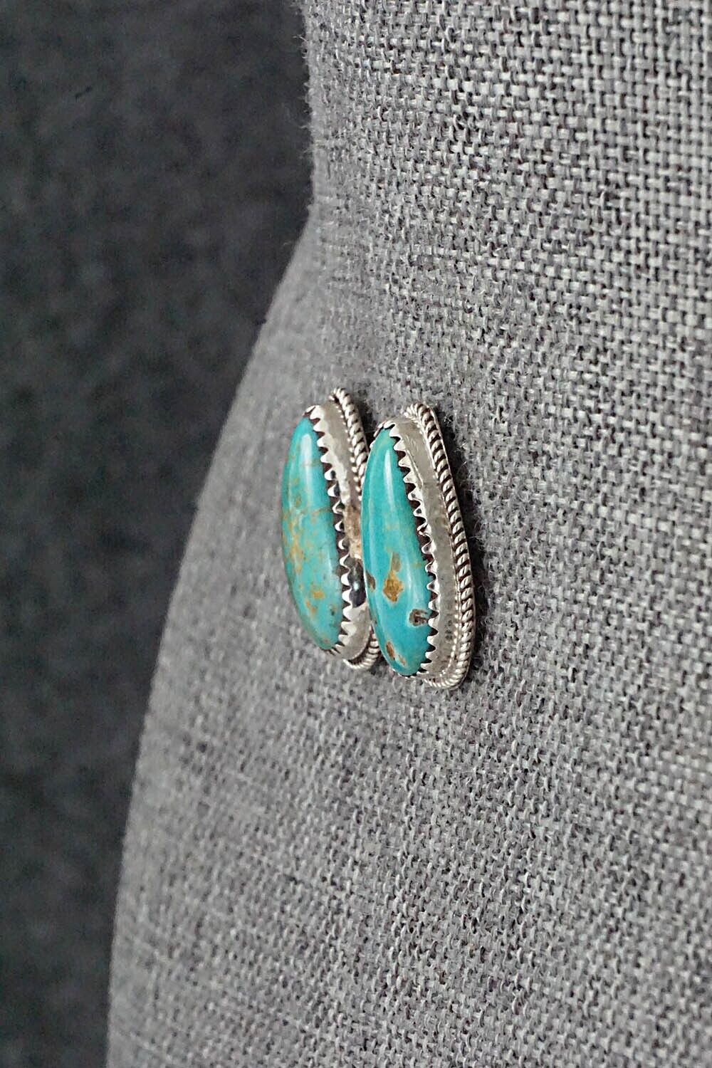 Turquoise & Sterling Silver Earrings - Ernest Hawthorne