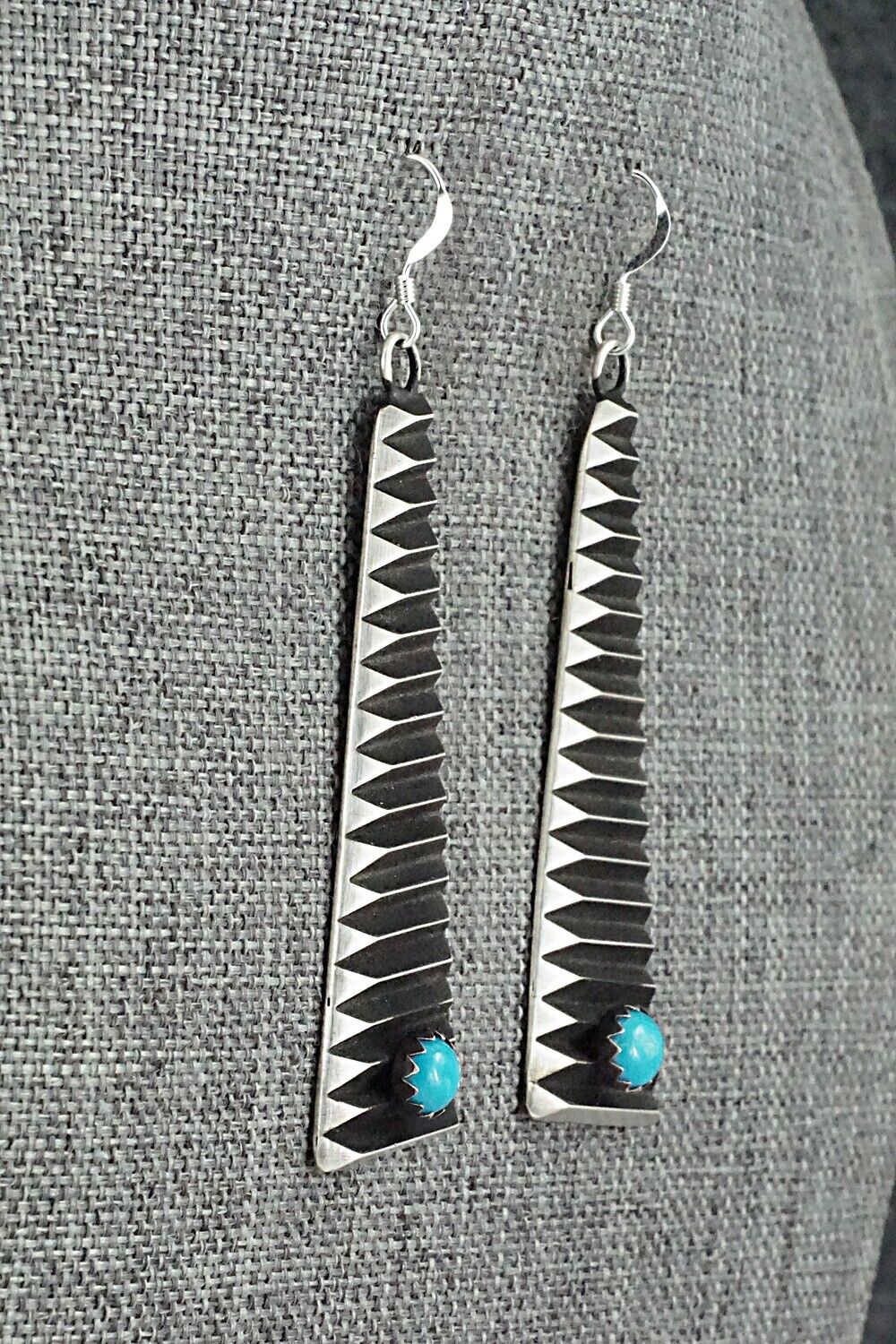 Turquoise & Sterling Silver Earrings - Lane Tahe