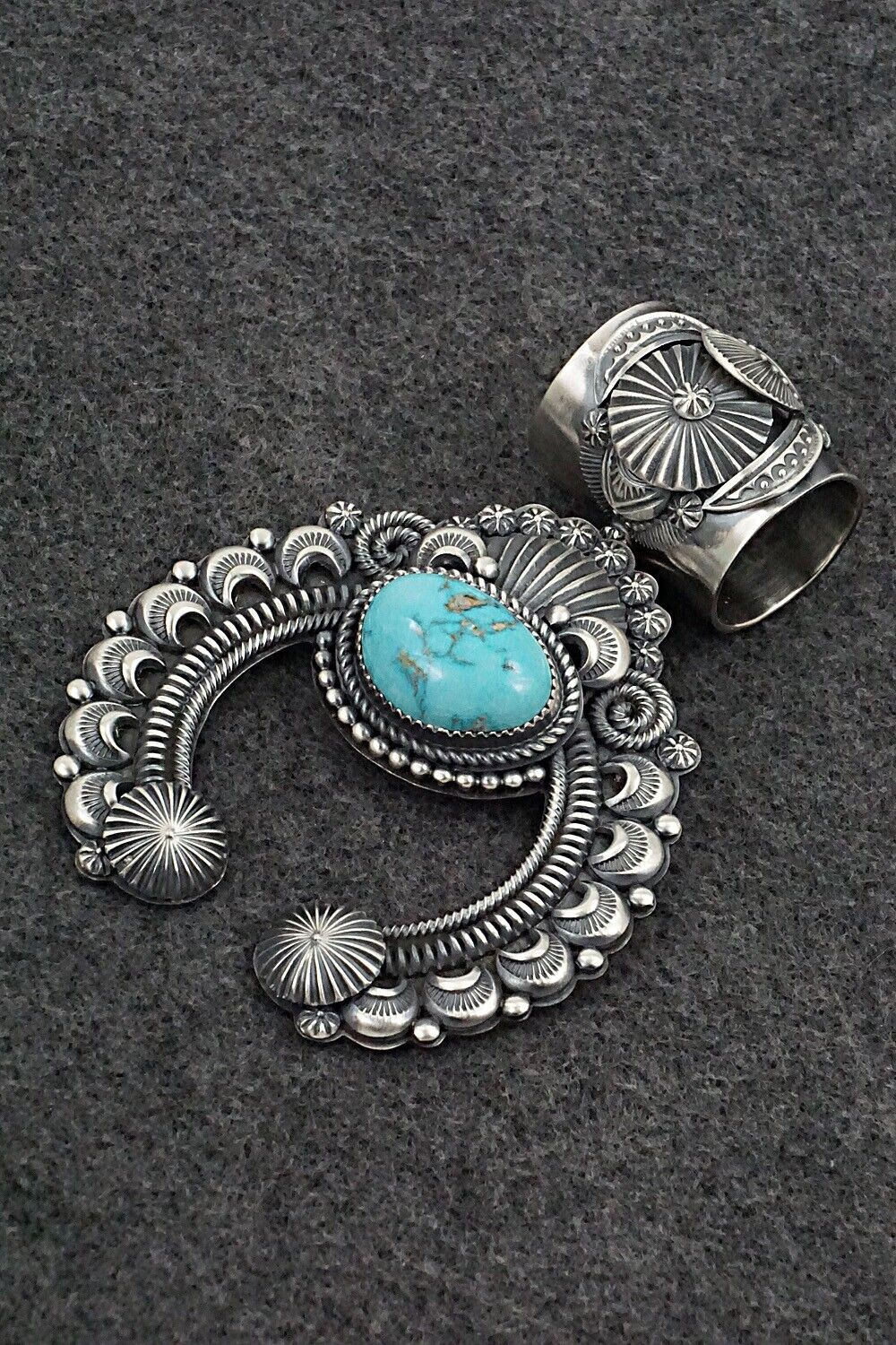 Turquoise & Sterling Silver Pendant - Delbert Gordon