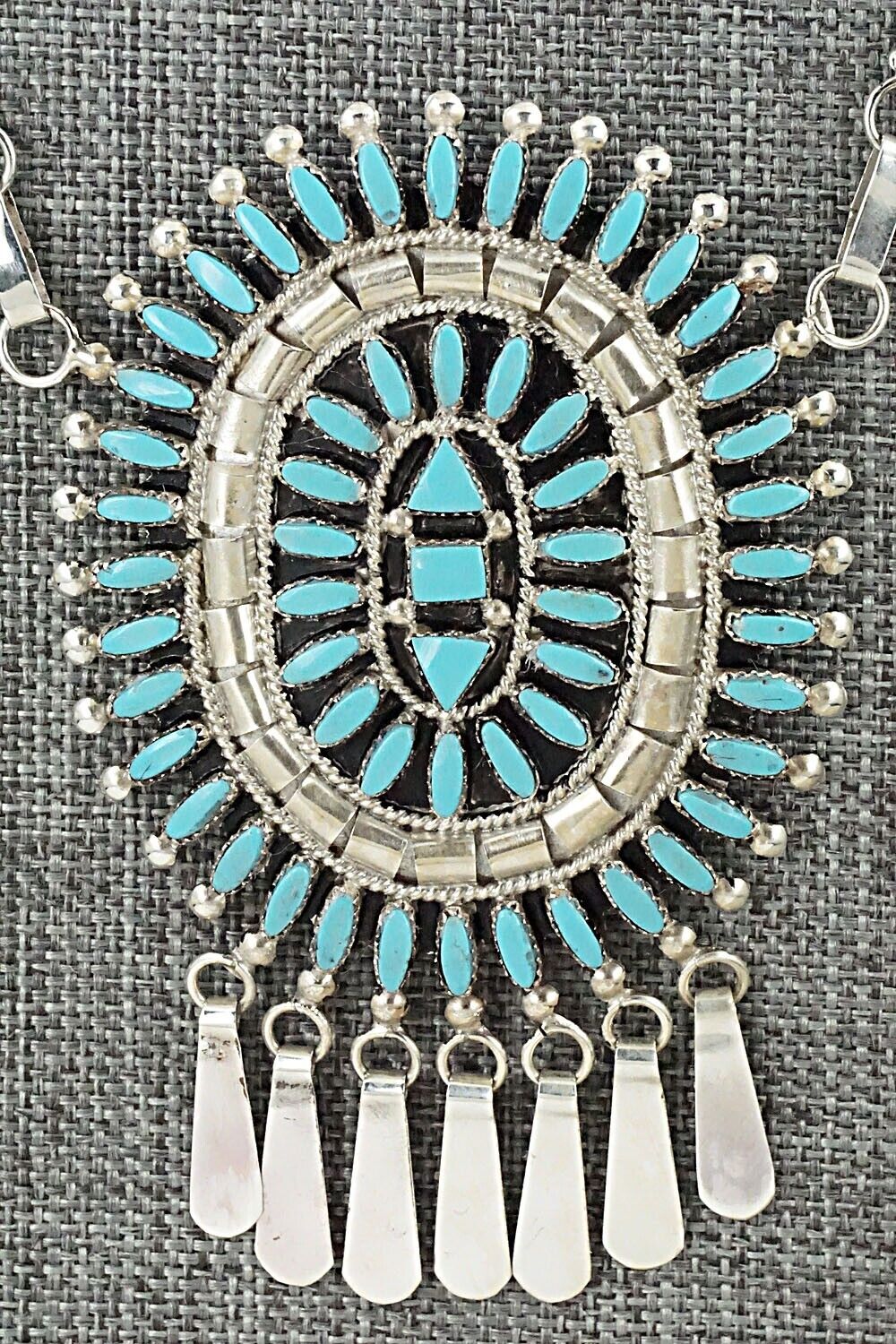 Turquoise & Sterling Silver Necklace and Earrings Set - Evonne Hustito