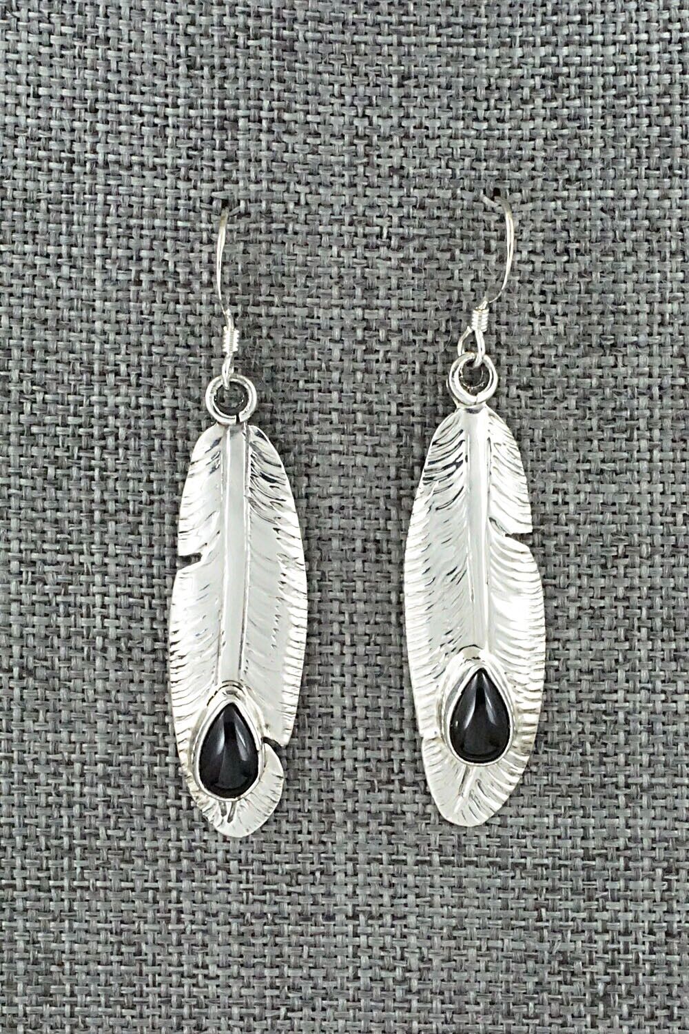 Onyx & Sterling Silver Earrings - Genevieve Francisco