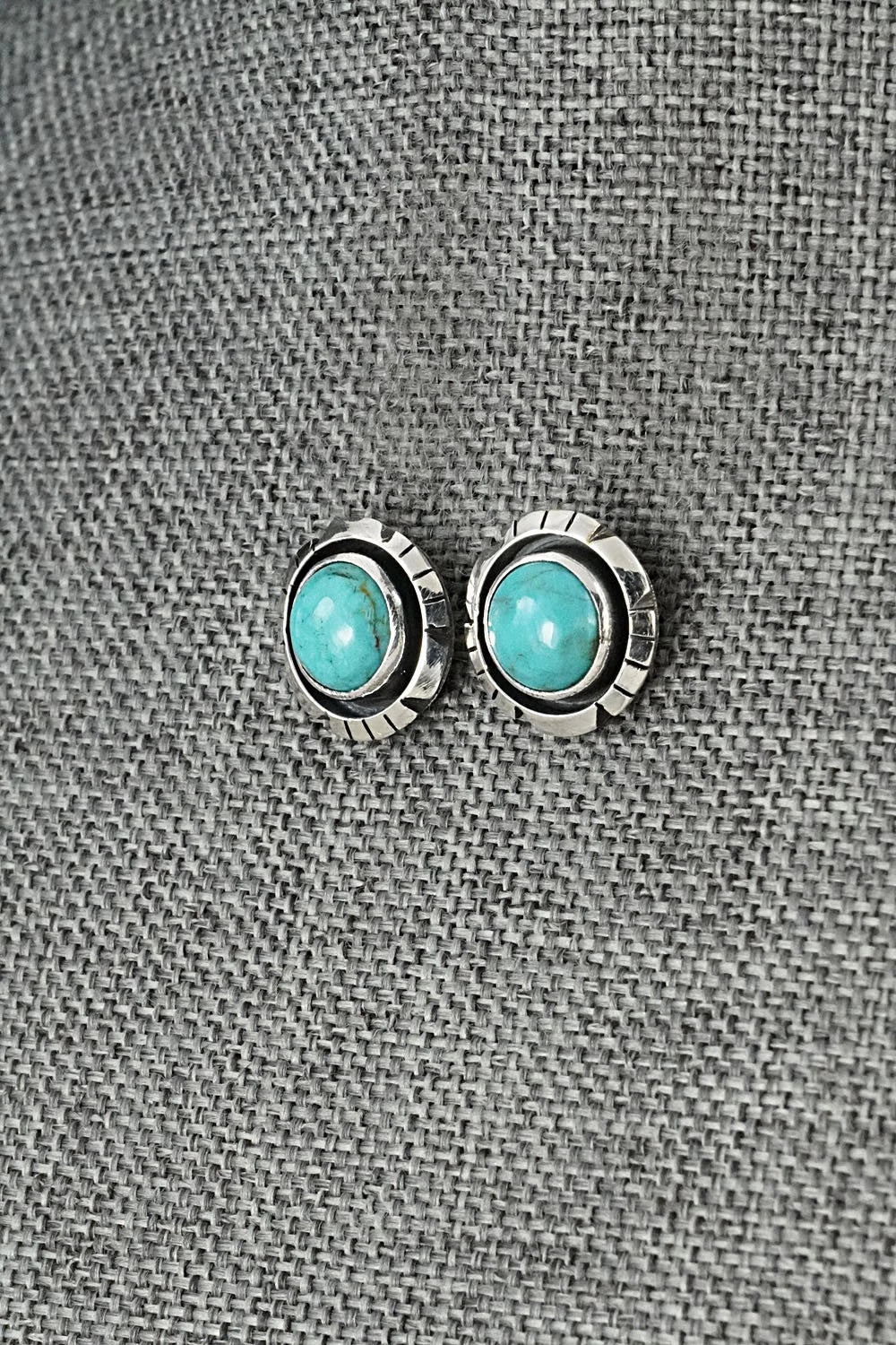 Turquoise & Sterling Silver Earrings - Amos Begay
